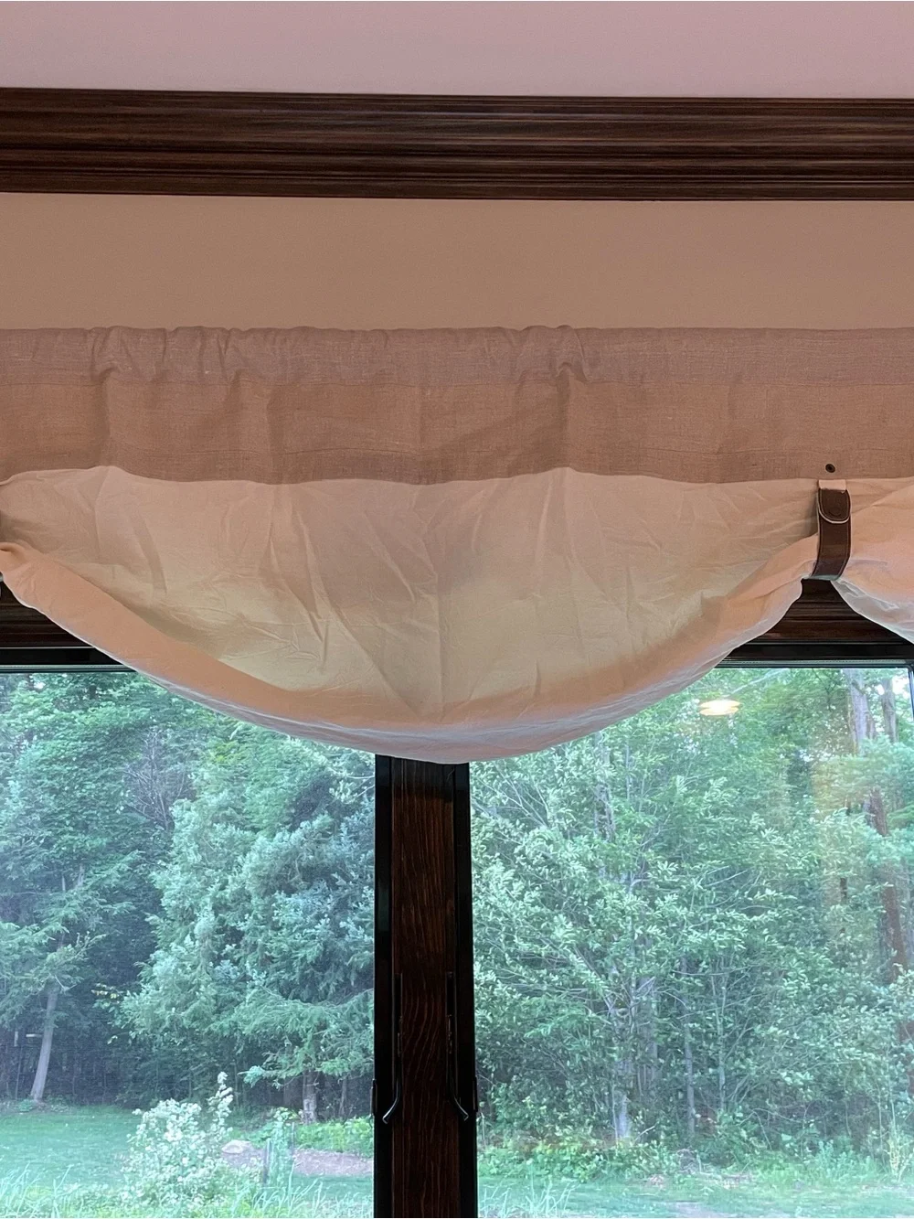 Neutral Linen Look Balloon Shade Valance - White/Cream